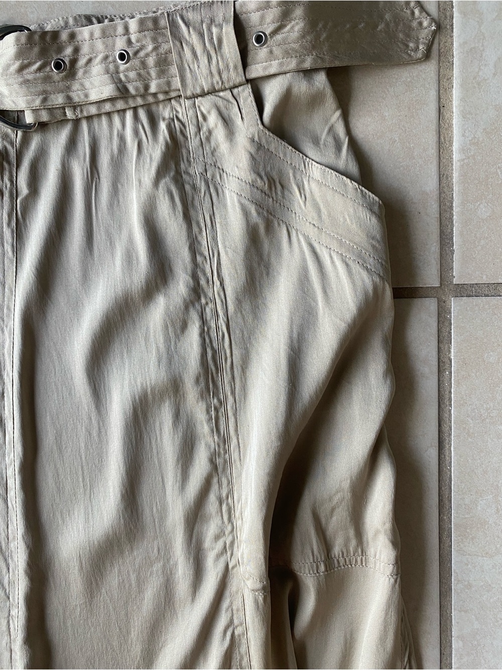 Vintage Fall Y2K Silk Utility Maxi Skirt - Picture 5 of 11